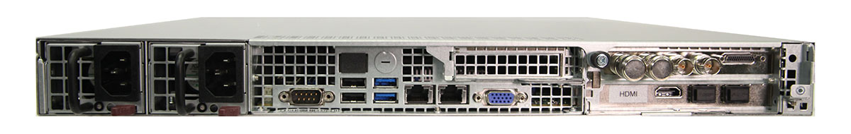 Задняя панель Single-Link 12G/6G/3G/HD-SDI & HDMI 2.0 - Sencore MRD 7000 – программный декодер (IP/ASI ресивер) 4К HEVC, H.264 или MPEG-2, HD/SD, 3G-SDI, 12G-SDI,SMPTE 2110