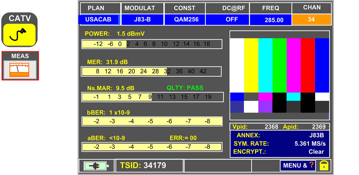 Sencore DSA 1491 - Измерение параметров цифровых сигналов в кабельных сетях
